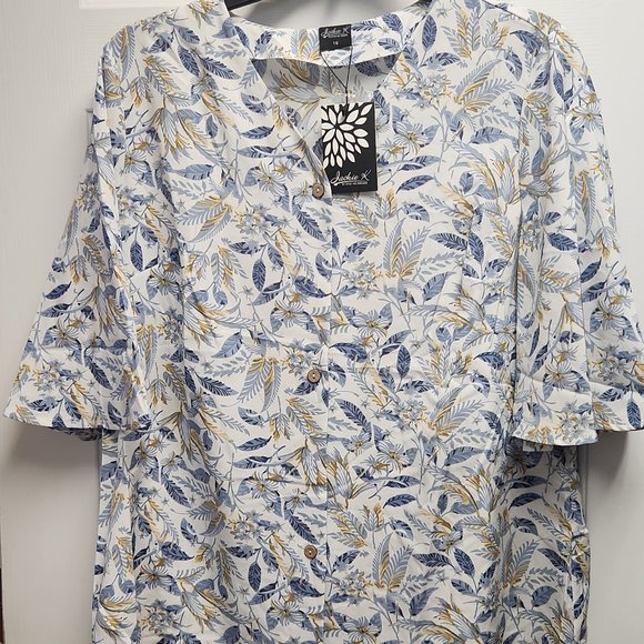 BRAND NEW JACKIE K LADIES FLORAL BLOUSE SIZE 16 # 1637 - Picture 1 of 16